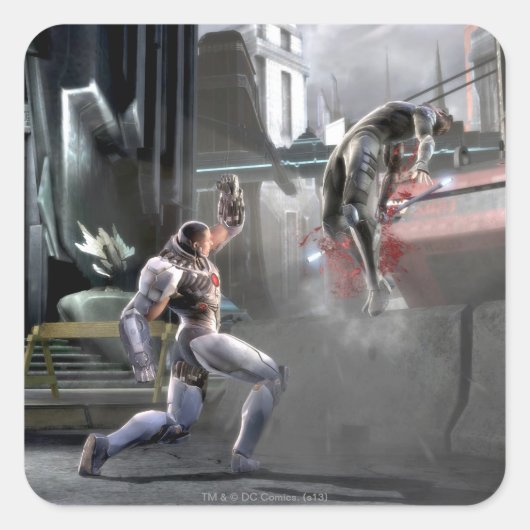Screenshot: Cyborg vs Nightwing Vierkante Sticker (Voorkant)