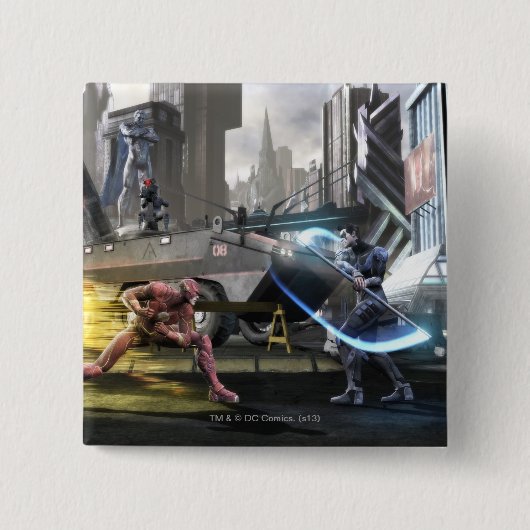 Screenshot: Flash vs Nightwing Vierkante Button 5,1 Cm (Voorkant)