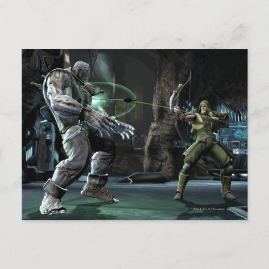 Screenshot: Grundy vs Green Arrow Briefkaart (Voorkant)