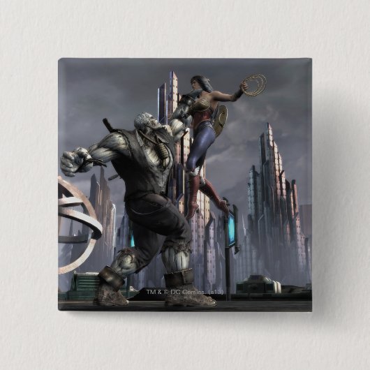 Screenshot: Grundy vs Wonder Woman Vierkante Button 5,1 Cm (Voorkant)