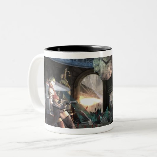 Screenshot: Harley vs Batman 2 Tweekleurige Koffiemok (Voorkant links)