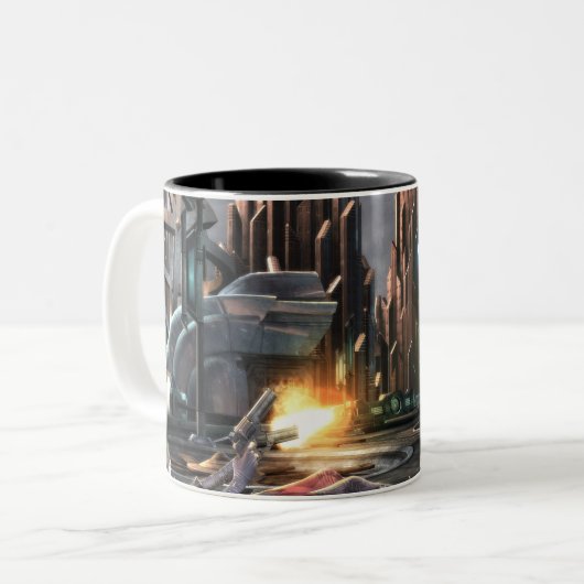 Screenshot: Harley vs Nightwing Tweekleurige Koffiemok (Voorkant links)