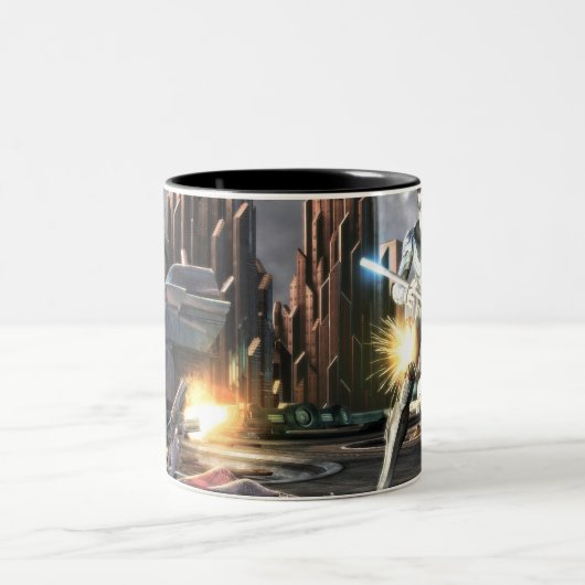 Screenshot: Harley vs Nightwing Tweekleurige Koffiemok (Center)