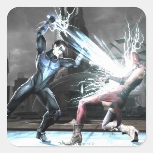 Screenshot: Nightwing versus Harley Vierkante Sticker (Voorkant)