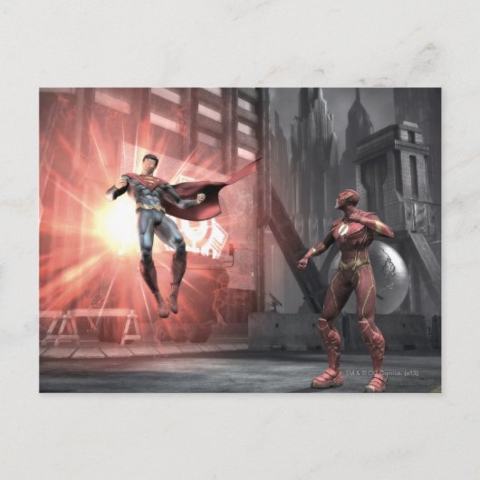 Screenshot: Superman vs Flash Briefkaart (Voorkant)