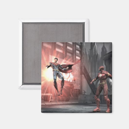 Screenshot: Superman vs Flash Magneet (Voorkant / Achterkant)