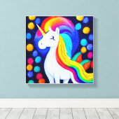 Screenshot Theme: Colorful Unicorn Canvas Afdruk (Insitu (Houten vloer))