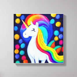 Screenshot Theme: Colorful Unicorn Canvas Afdruk