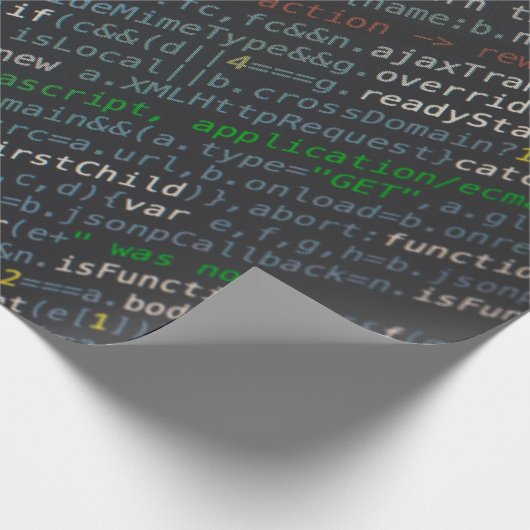 Screenshot van broncodes cadeaupapier (Hoek)