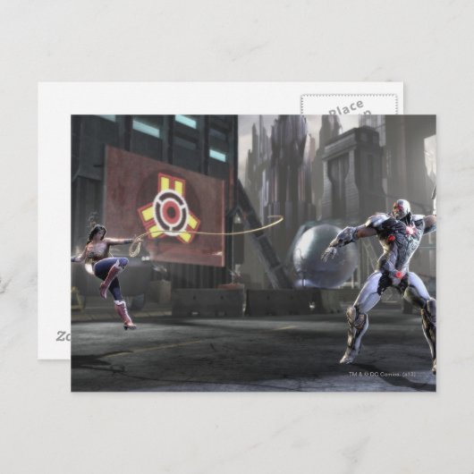Screenshot: Wonder Woman vs Cyborg 2 Briefkaart (Voorkant / Achterkant)
