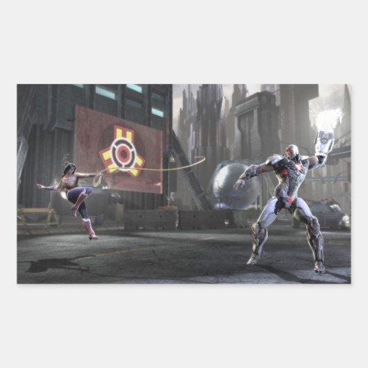 Screenshot: Wonder Woman vs Cyborg 2 Rechthoekige Sticker (Voorkant)