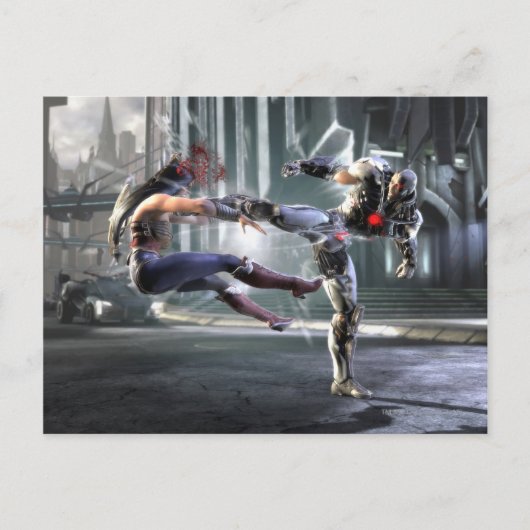 Screenshot: Wonder Woman vs Cyborg Briefkaart (Voorkant)