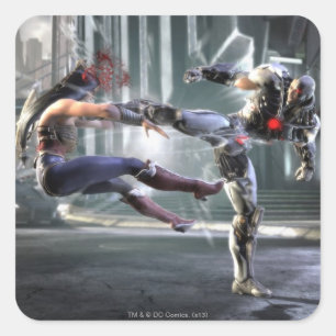 Screenshot: Wonder Woman vs Cyborg Vierkante Sticker