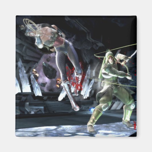 Screenshot: Wonder Woman vs Green Arrow Magneet (Voorkant)