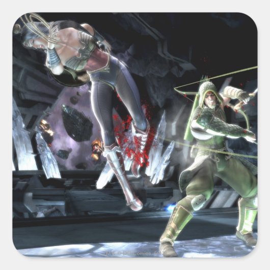 Screenshot: Wonder Woman vs Green Arrow Vierkante Sticker (Voorkant)