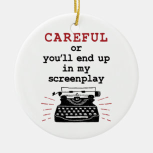 Screenwriter eindigt voorzichtig in mijn schermwee keramisch ornament
