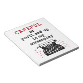 Screenwriter eindigt voorzichtig in mijn schermwee notitieblok (Schuin)