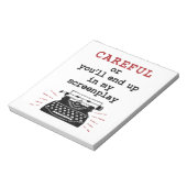 Screenwriter eindigt voorzichtig in mijn schermwee notitieblok (Linkerzijde)