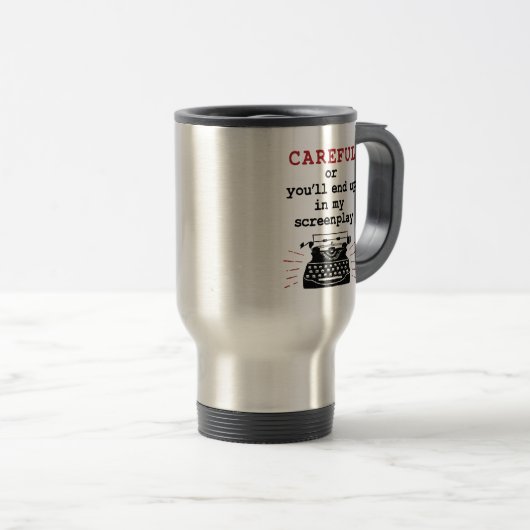 Screenwriter eindigt voorzichtig in mijn schermwee reisbeker (Voorkant rechts)
