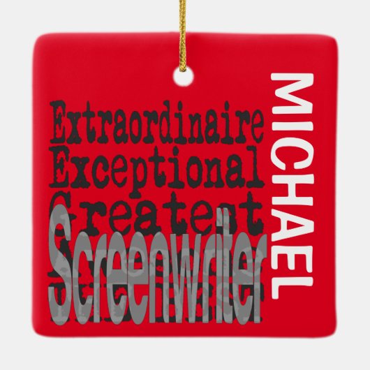Screenwriter Extraordinaire CUSTOM Keramisch Ornament (Achterkant)