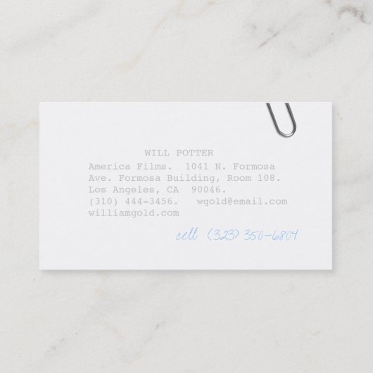 Screenwriter iii visitekaartje (Achterkant)