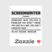 Screenwriter Noun Definition Screenwriting Grappig Sticker (Vel)