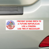 Screw America-Vote GOP / Een condoom gebruiken Bumpersticker (Op auto)