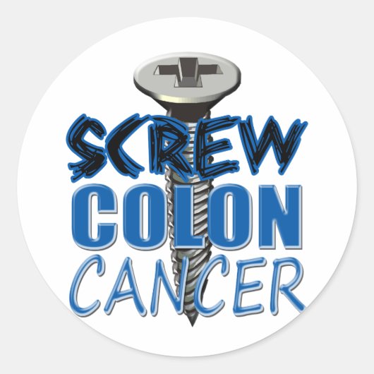 Screw Colon Cancer Ronde Sticker (Voorkant)