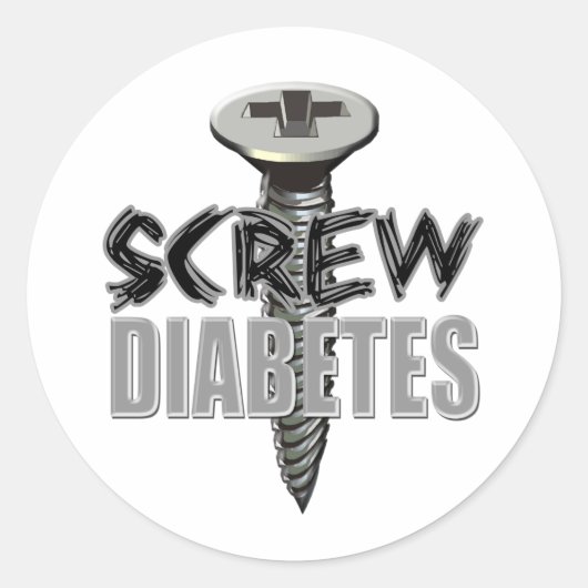 Screw Diabetes Ronde Sticker (Voorkant)