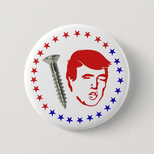 Screw Donald Trump Funny Political Pushback Ronde Button 5,7 Cm (Voorkant)