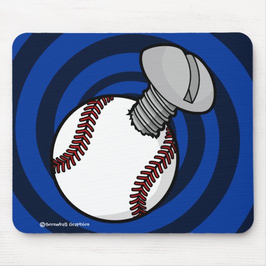 Screwball Mousepad (Blue Spiral BG) Muismat (Voorkant)