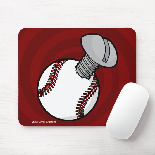 Screwball Mousepad (Spiral Red BG) Muismat (Met muis)