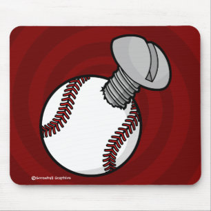 Screwball Mousepad (Spiral Red BG) Muismat