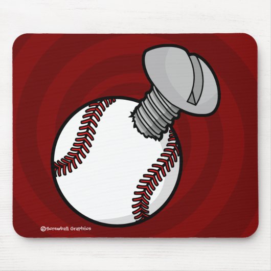 Screwball Mousepad (Spiral Red BG) Muismat (Voorkant)