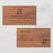 Screwdriver Spanner Handyman Wooden Texture Visitekaartje (Voorkant / Achterkant)