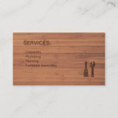 Screwdriver Spanner Handyman Wooden Texture Visitekaartje (Achterkant)