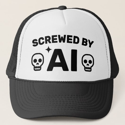 Screwed by AI™ Trucker Hat Trucker Pet (Voorkant)