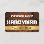 Screwed Handyman Name On Wood Visitekaartje (Voorkant)
