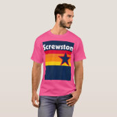 Screwston Texas H-Town Houston Blauw T-shirt (Voorkant volledig)