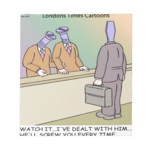 Screwy Salesman van Rick London Funny Notitieblok