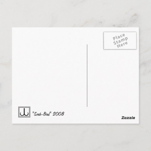 Scrib-Bird Briefkaart (Achterkant)