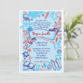 SCRIBBELS OP NOTEPAPER Bat Bat Mitzvah Uitnodiging (Staand voorkant)