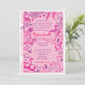 SCRIBBELS OP NOTEPAPER Bat Bat Mitzvah Uitnodiging (Staand voorkant)