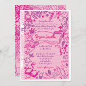 SCRIBBELS OP NOTEPAPER Bat Bat Mitzvah Uitnodiging (Voorkant / Achterkant)