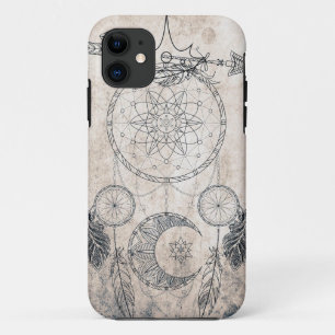 Scribble arrow mandala Moermaan dreamcatcher veren Case-Mate iPhone Case