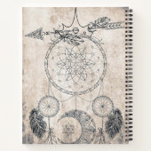 Scribble arrow mandala Moermaan dreamcatcher veren Notitieboek (Achterkant)