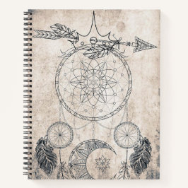 Scribble arrow mandala Moermaan dreamcatcher veren Notitieboek
