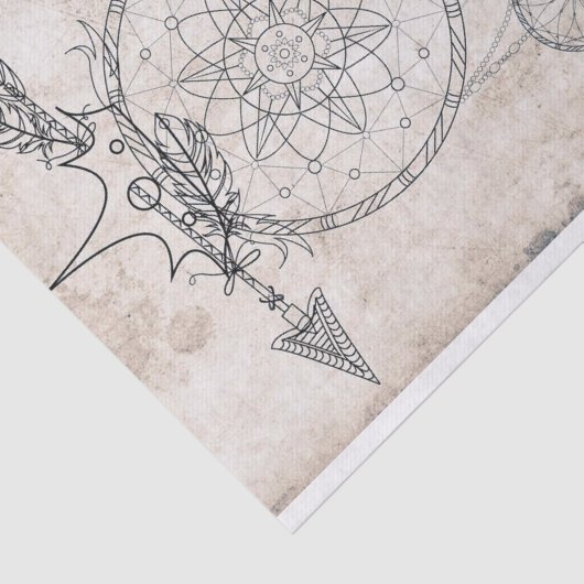 Scribble arrow mandala nood maanschets tissuepapier (Detail)