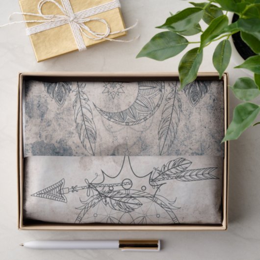 Scribble arrow mandala nood maanschets tissuepapier (Geschenk)