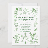 Scribble Art Glitter Green Kinder kerstfeest Kaart (Voorkant)